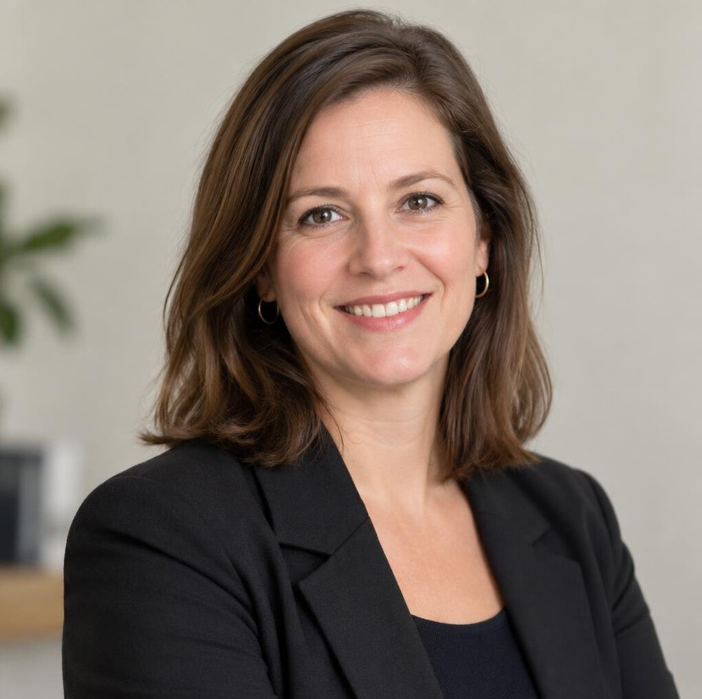 Portrait of a smiling Belgian woman, production director